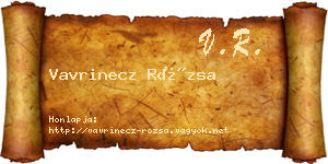 Vavrinecz Rózsa névjegykártya