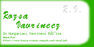 rozsa vavrinecz business card
